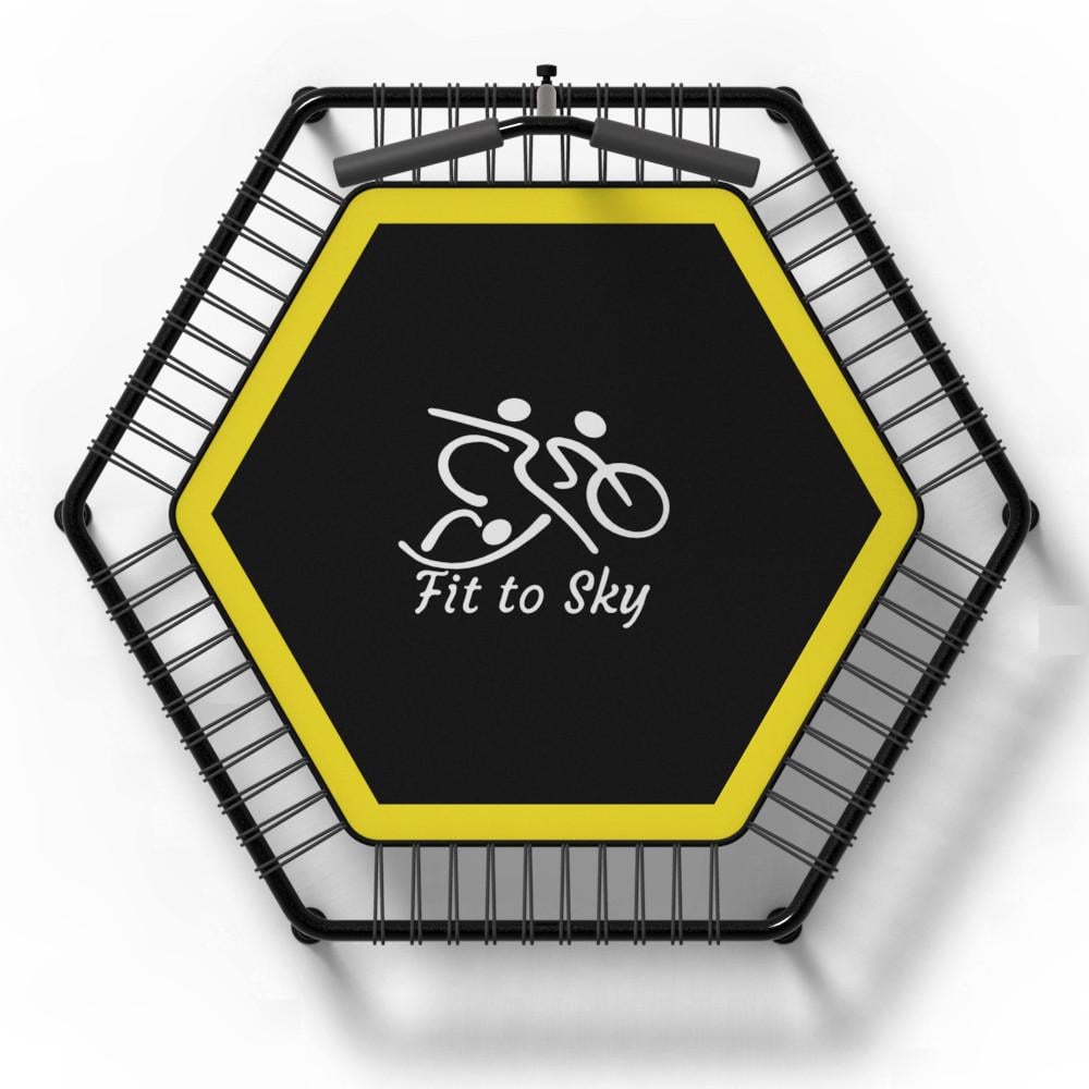 Батут з ручкою FitToSky для фітнесу 127 см Жовтий - фото 4