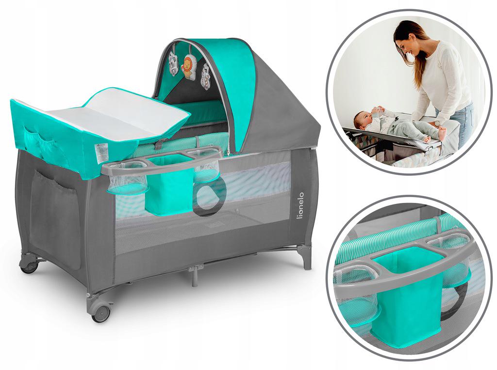 Кроватка-манеж Lionelo Sven Turquoise/Grey - фото 2