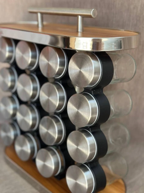 Набір ємностей для спецій на підставці 16 шт. - фото 2 Набір ємностей для спецій на підставці 16 шт. - фото 2