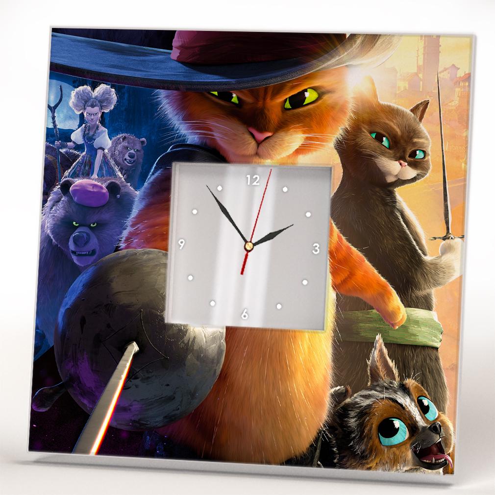 Часы Мультфильм 'Кот в сапогах' 260x260 мм (C04444)