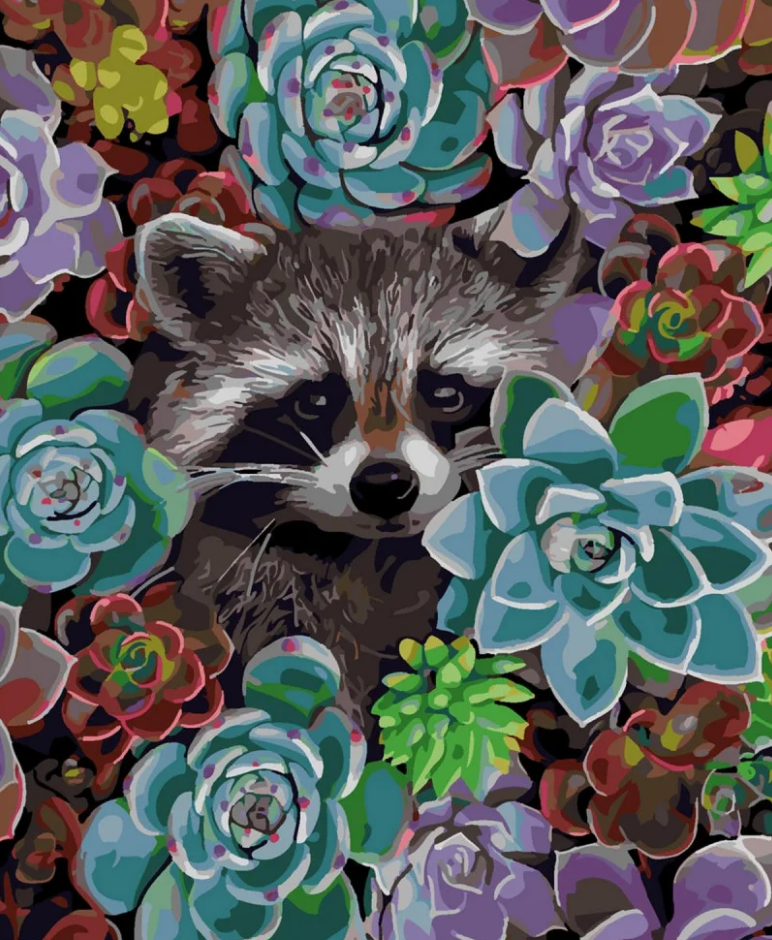 Картина по номерам Strateg Премиум Енотик в цветах с лаком и уровнем 40x50 см (SY6346) Картина по номерам Strateg Премиум Енотик в цветах с лаком и уровнем 40x50 см (SY6346)