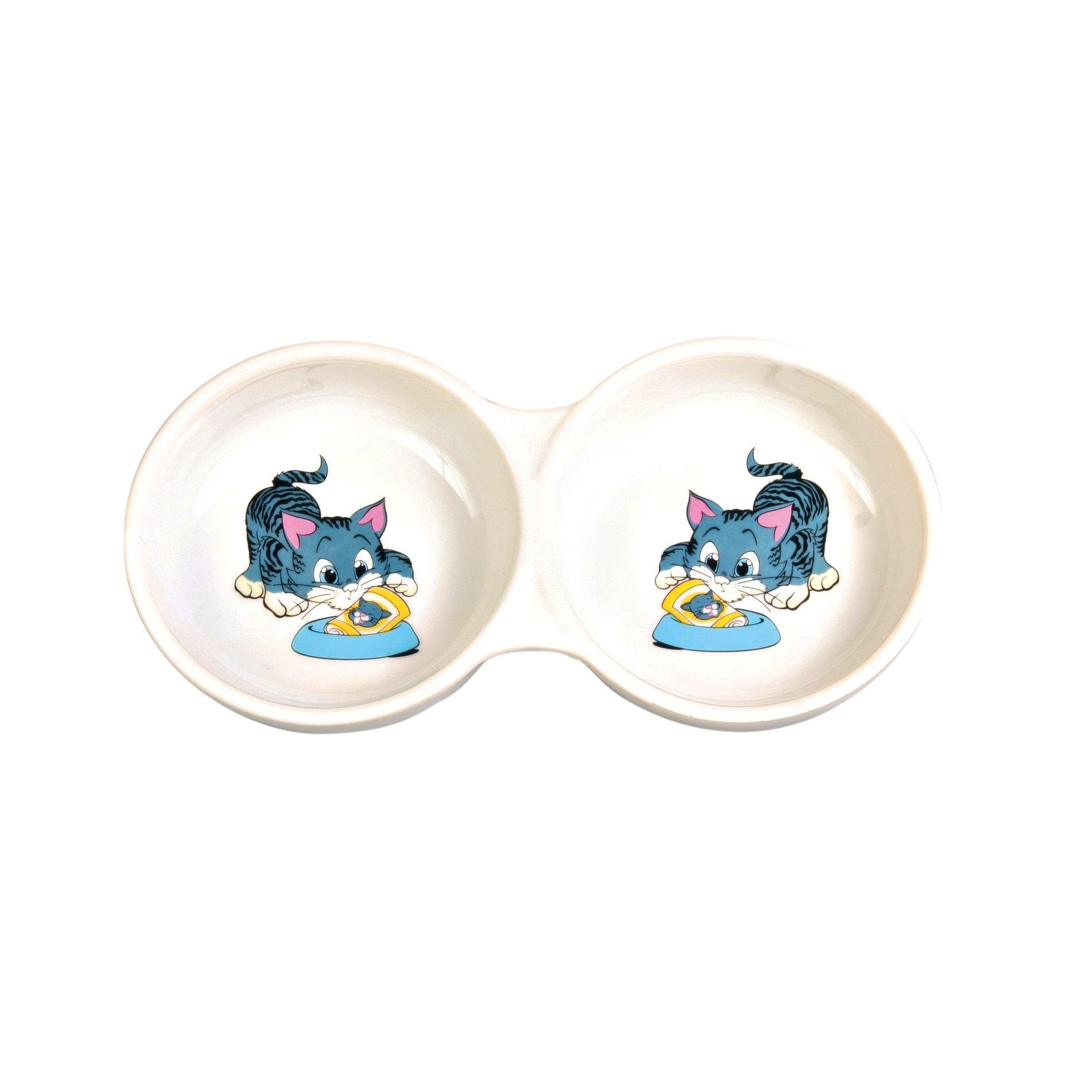 Миска для котов Trixie керамическая двойная 11 см (4014)