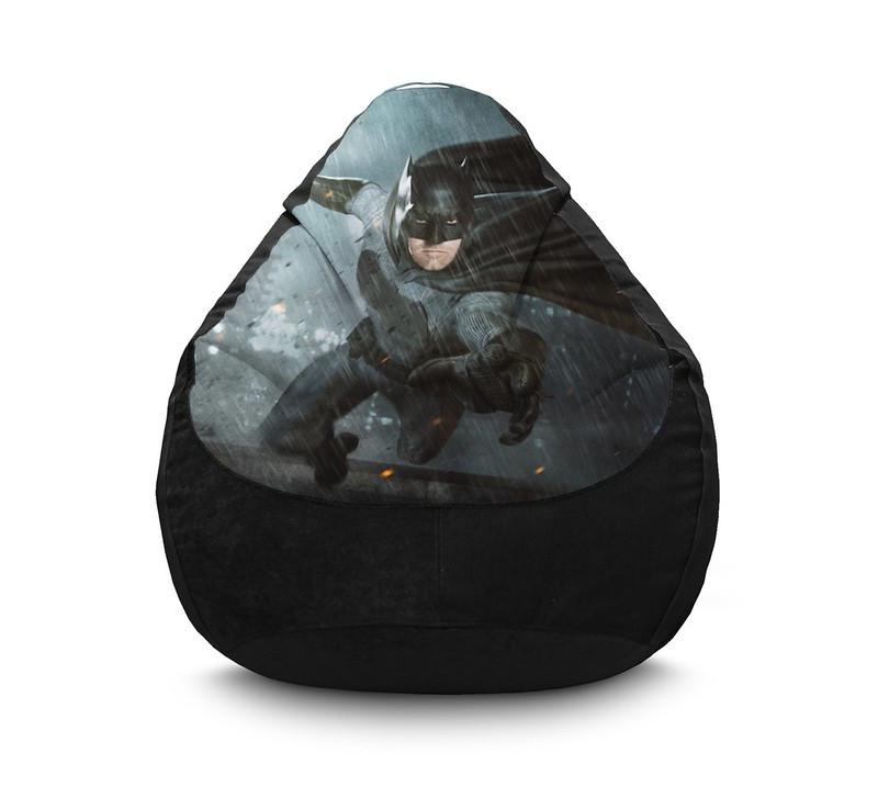 Кресло мешок iPuff Batman Jump Флок XXXL 100х135 см Черный Кресло мешок iPuff Batman Jump Флок XXXL 100х135 см Черный