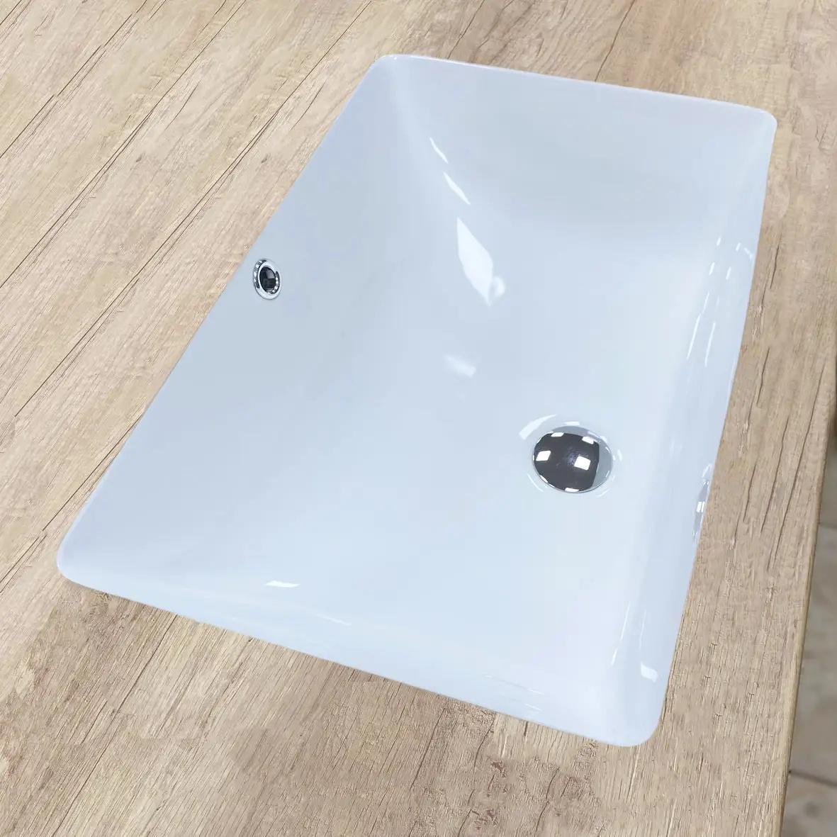 Раковина врізна VBI Melfi прямокутна 385x585 мм Білий (RM-VBI-018026) - фото 3 Раковина врізна VBI Melfi прямокутна 385x585 мм Білий (RM-VBI-018026) - фото 3