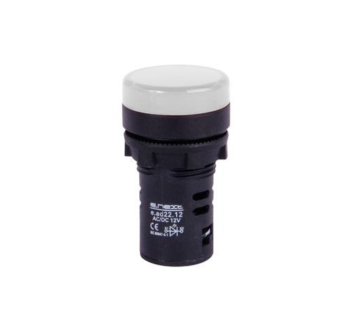 Лампа сигнальна E.NEXT e.ad22.12.white 22 мм LED 12 V АС/DC Білий (s009030)