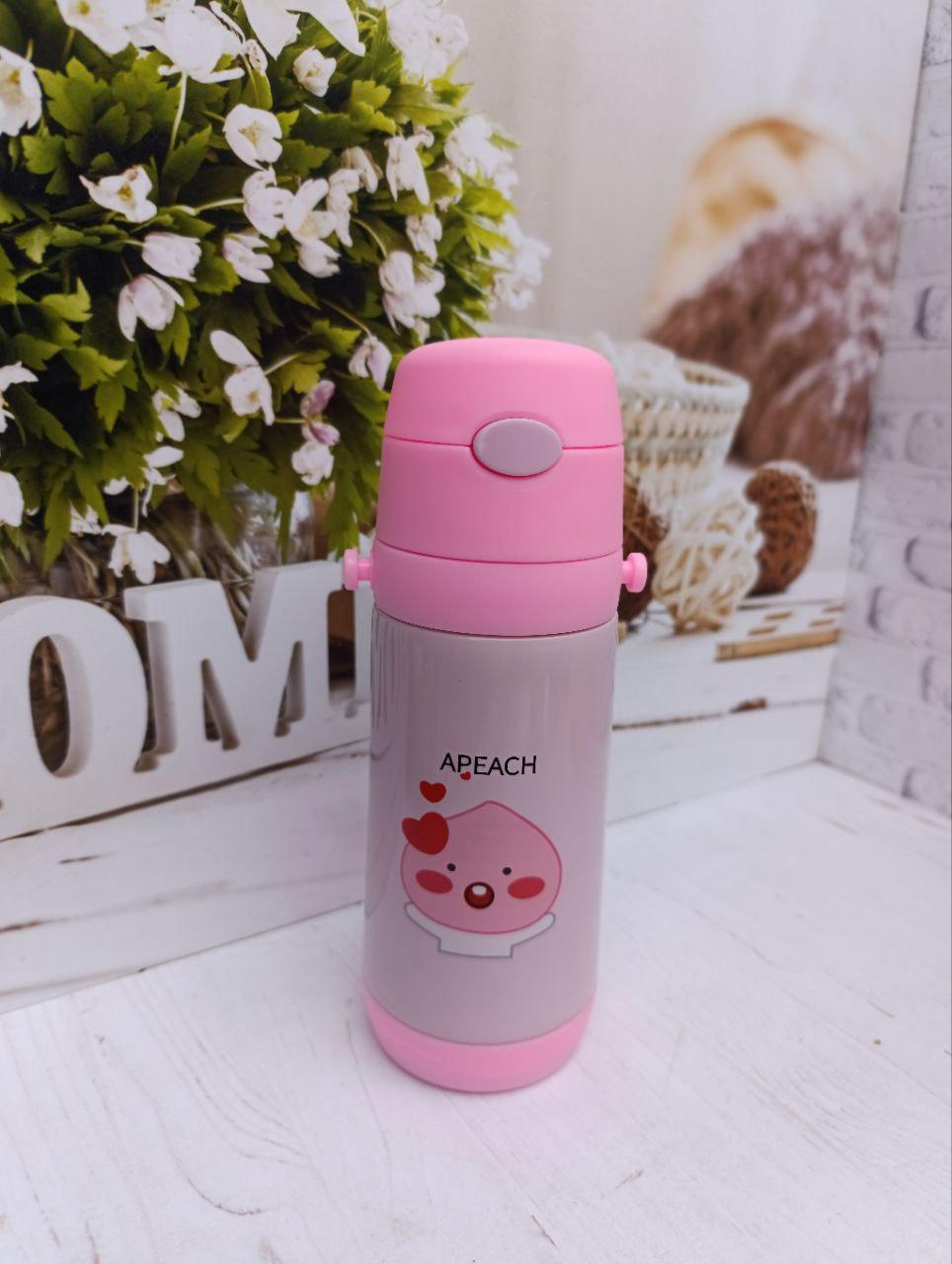 Термос детский Stenson MT-2090-50-2 с трубочкой из нержавеющей стали 500 мл Розовый (MT-2090-50-2)