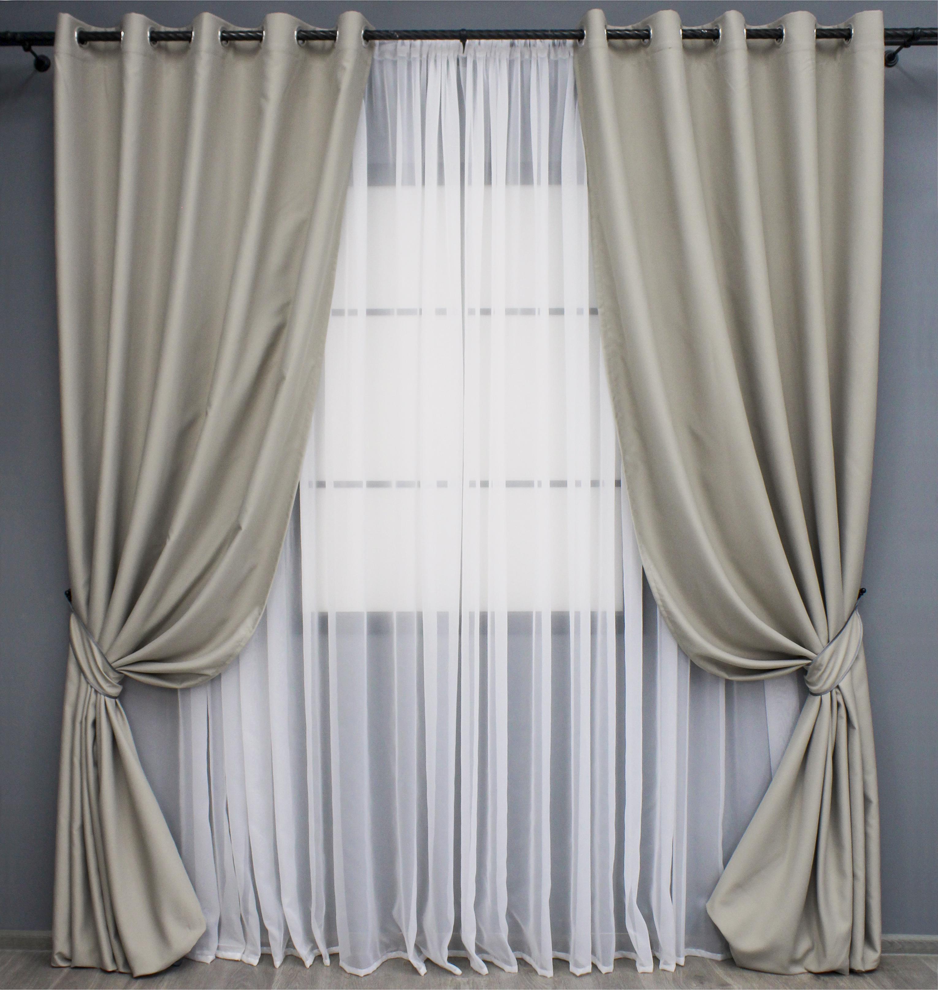 Комплект штор на люверсах VR-Textil Midnight №1672 150х270 см 2 шт. Світло-сірий (37-0220) - фото 1