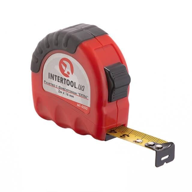 Рулетка Intertool MT-0202 EXTRA з металевим полотном 2 м 16 мм