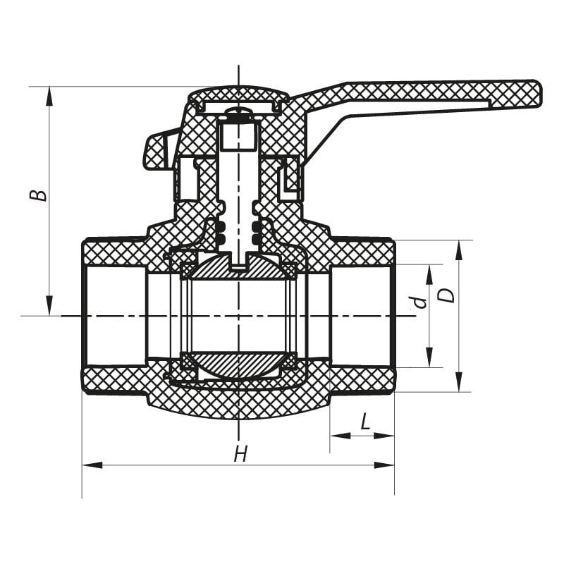 Кран кульовий KOER K0178.PRO PPR КШ 40 для гарячої води (KP0230) - фото 2