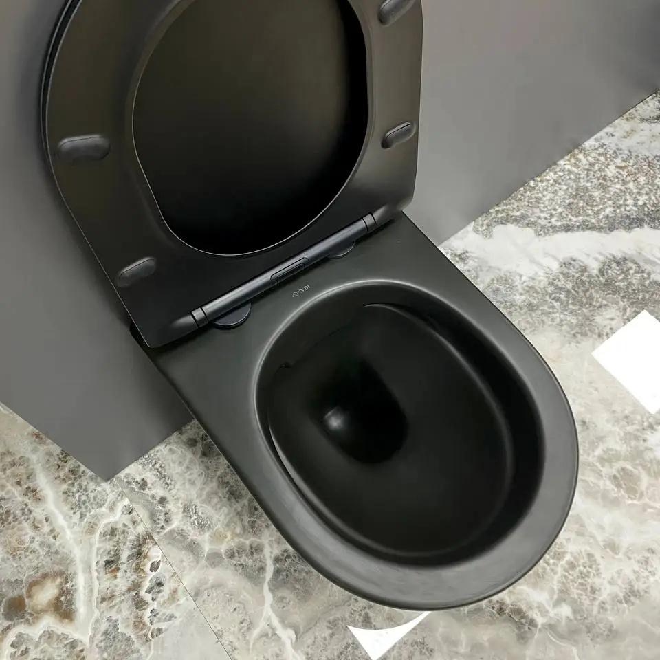 Унитаз подвесной VBI Levanzo безобедочный 490x360 мм Черный матовый (RM-VBI-020201) - фото 5 Унитаз подвесной VBI Levanzo безобедочный 490x360 мм Черный матовый (RM-VBI-020201) - фото 5