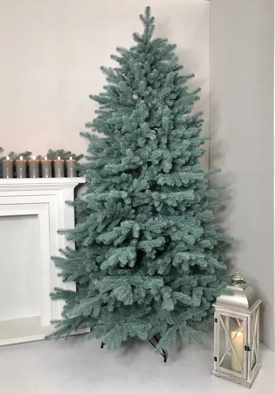 Елка искусственная HVOYA Lux литая 220 см Голубой с металлической подставкой (110L/220/B)