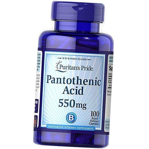 Пантотеновая кислота, Pantothenic Acid 550, Puritan's Pride 100 капс. (36367115)