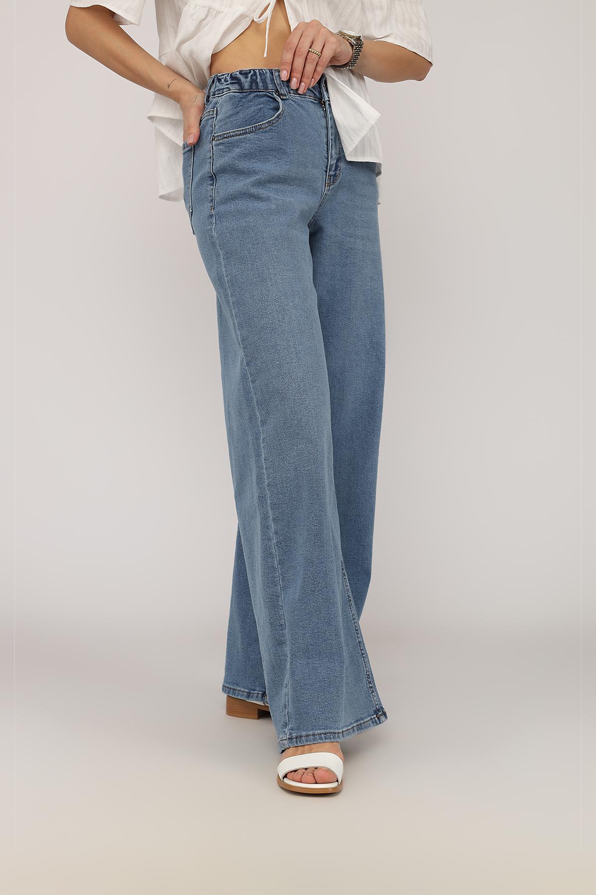 Джинсы женские Wide leg ЦБ-00270125 р. 50 Синий (SKT001045568)