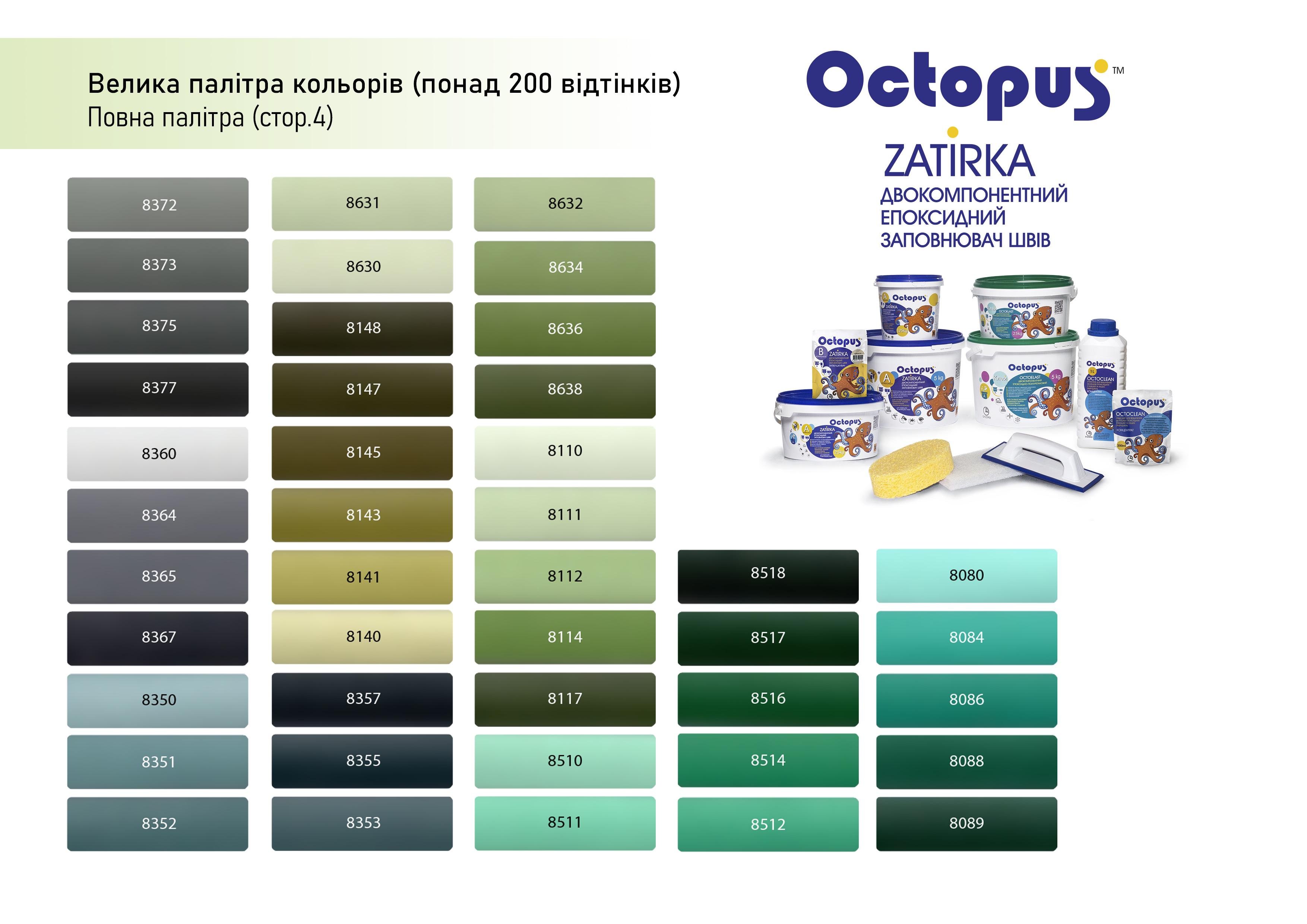 ᐉ Затирка для плитки Octopus Zatirka 8532 эпоксидная 1,25 кг • Купить в .