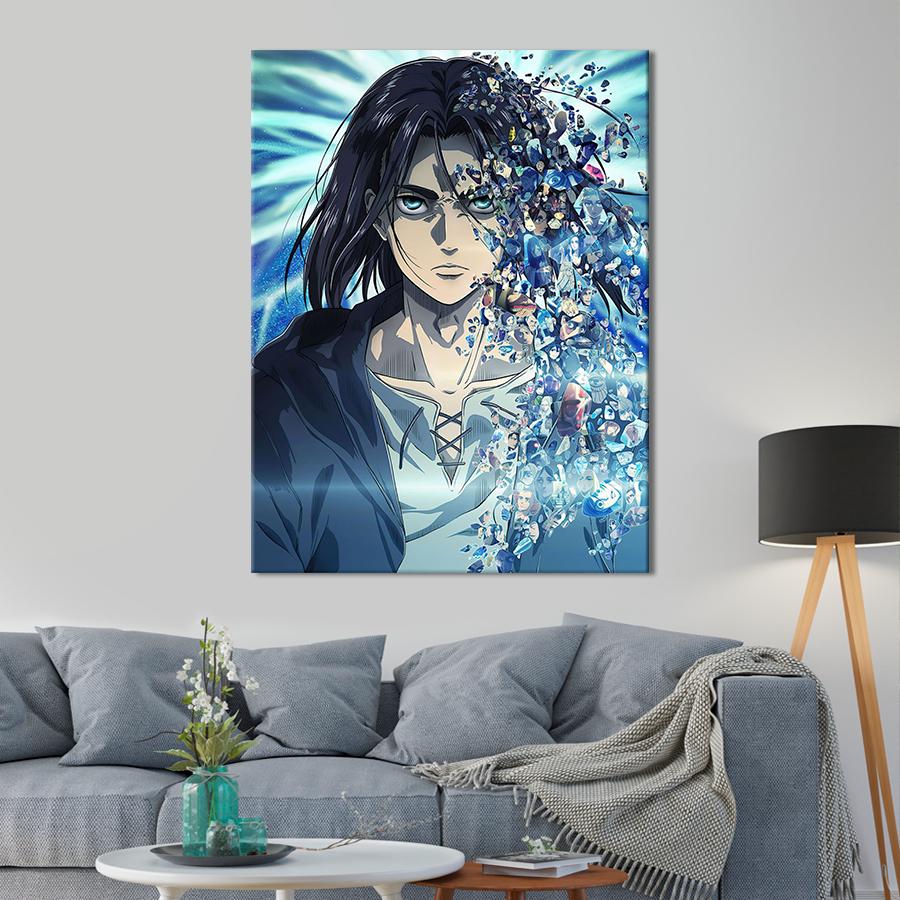 Настенний декор Эрен из аниме атака титанов 107x80 см (YA-37)