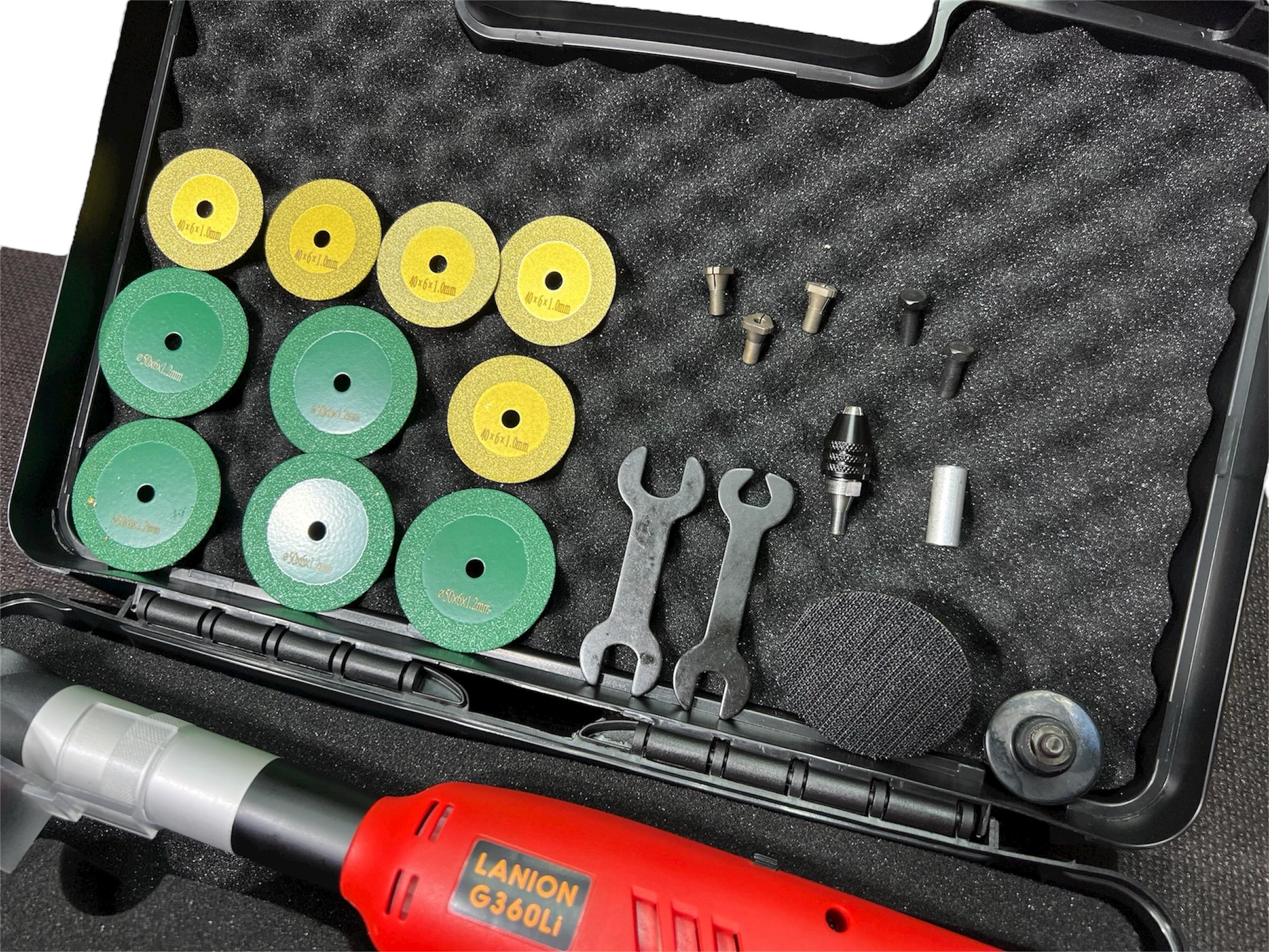 Гравер для плитки LANION G360Li 360 Вт 15000 об/хв у кейсі з адаптером для води - фото 3