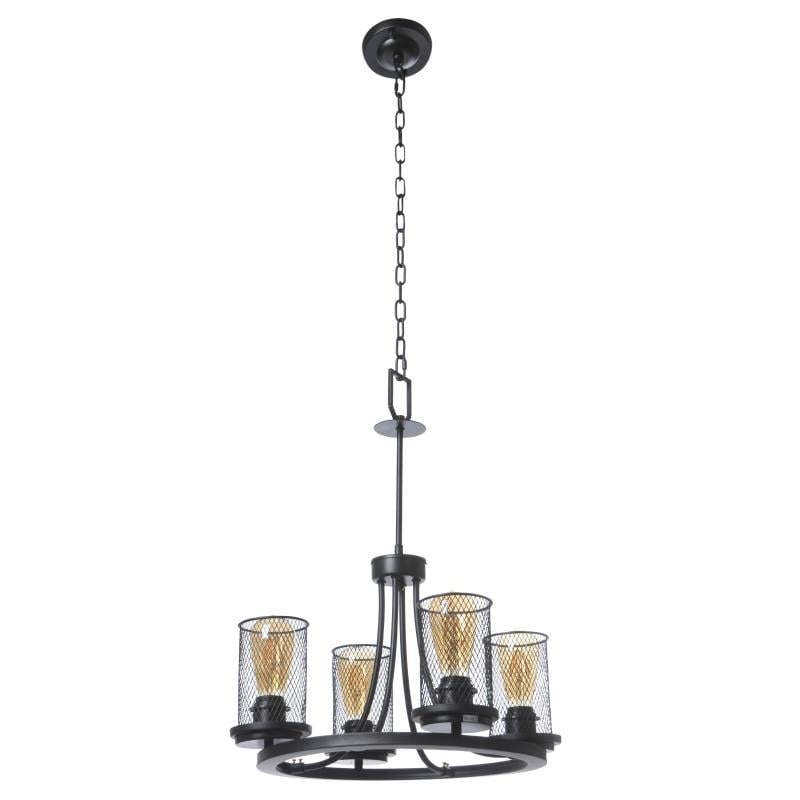 Люстра стельова лофт Brille BL-391S/4 E27 BK на 4 плафона підвісна