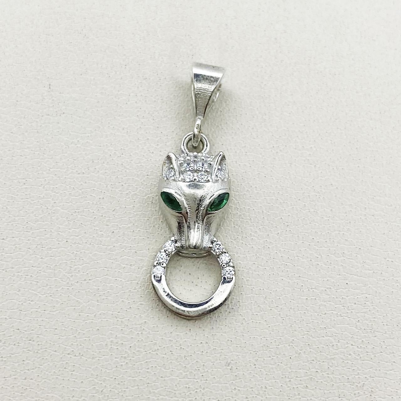 Кулон серебряный с кубическим цирконием Пантера 1,75 г