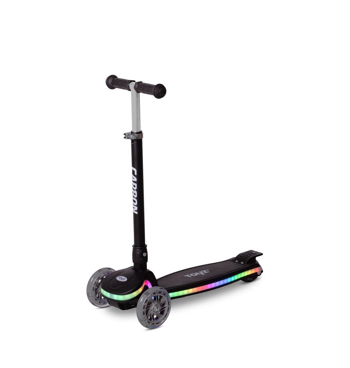 Самокат трехколесный Caretero Carbon с подсветкой Black (2596905061)