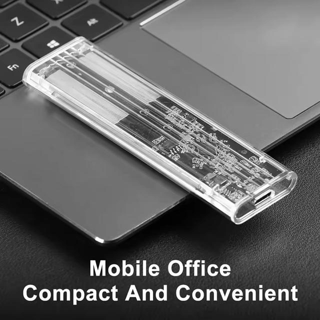Зовнішня кишеня для SSD M.2 Case NGFF SATA Type C USB 3.1 For 2230/2242/2260/2280 Transparent - фото 8