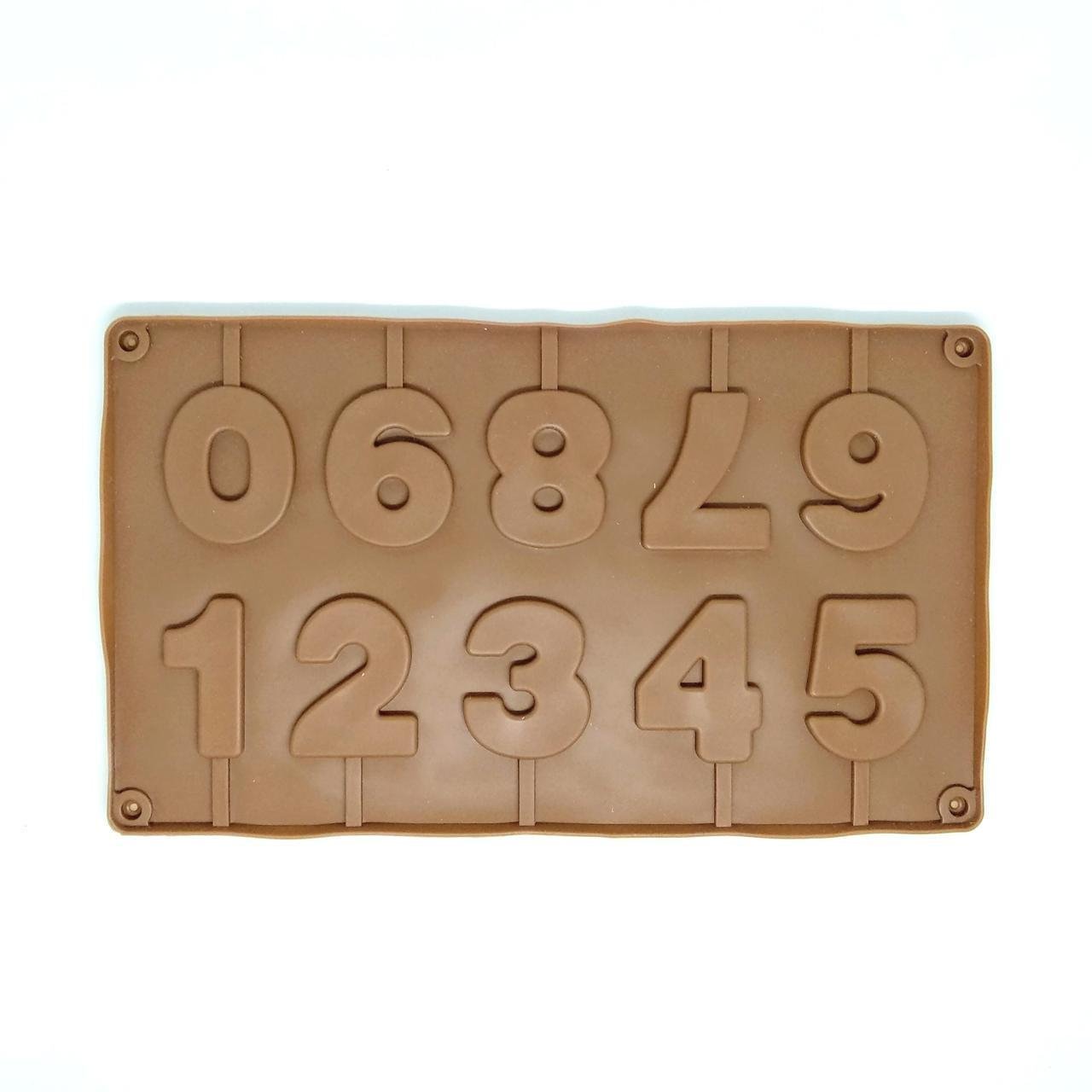 Силиконовая форма для выпечки печенья MagicKitchen Цифры №696 29х16.5х0.7 см Коричневый (203761)
