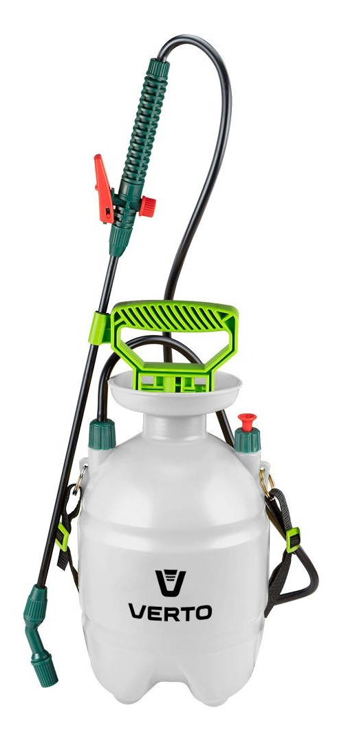 Опрыскиватель нагнетательный садовый механический Verto 15G504 на плечо с баком на 3 л и давлением до 3 Бар Белый/Зеленый (15G504)