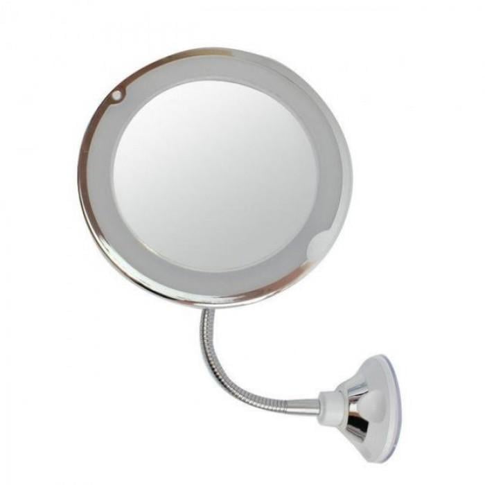 Дзеркало на присосці гнучке SUNROZ LED MIRROR з 10x збільшенням та підсвічуванням (47279-030d2)