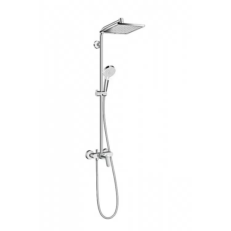 Душевая система Hansgrohe Crometta E 240 1jet Showerpipe 27284000 с верхним душем Хром (meg759)