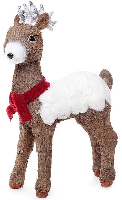 Новогодний декор Олень в шарфике 55 см из натуральных материалов (BD-NY27-713)