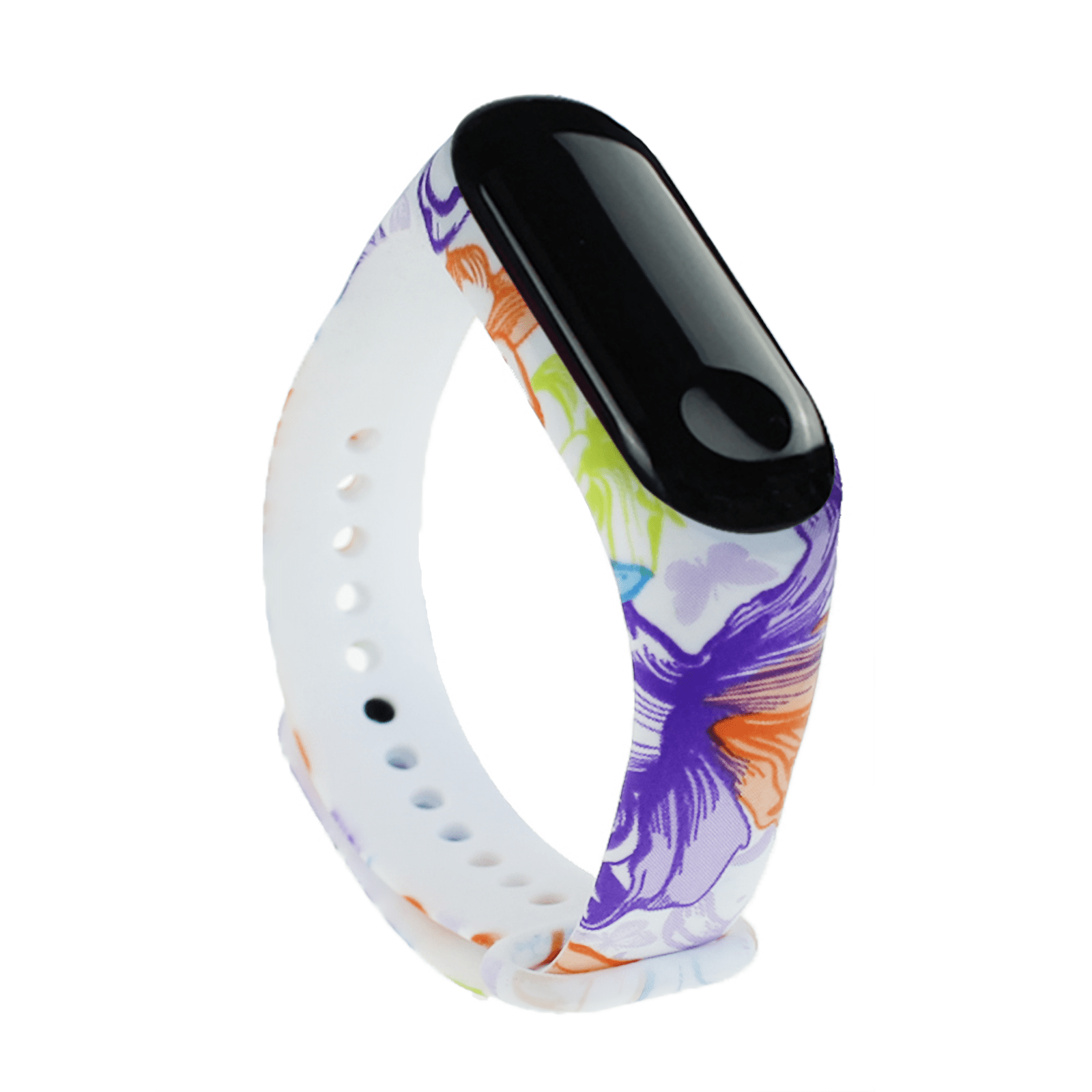 Ремешок MRK Flowers для фитнес браслета Xiaomi Mi Band 4/3 силиконовый Violet