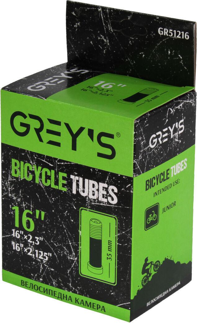 Велокамера GREY'S R-16 16х2,125-2,3 AV вентиль 35 мм (GR51216)