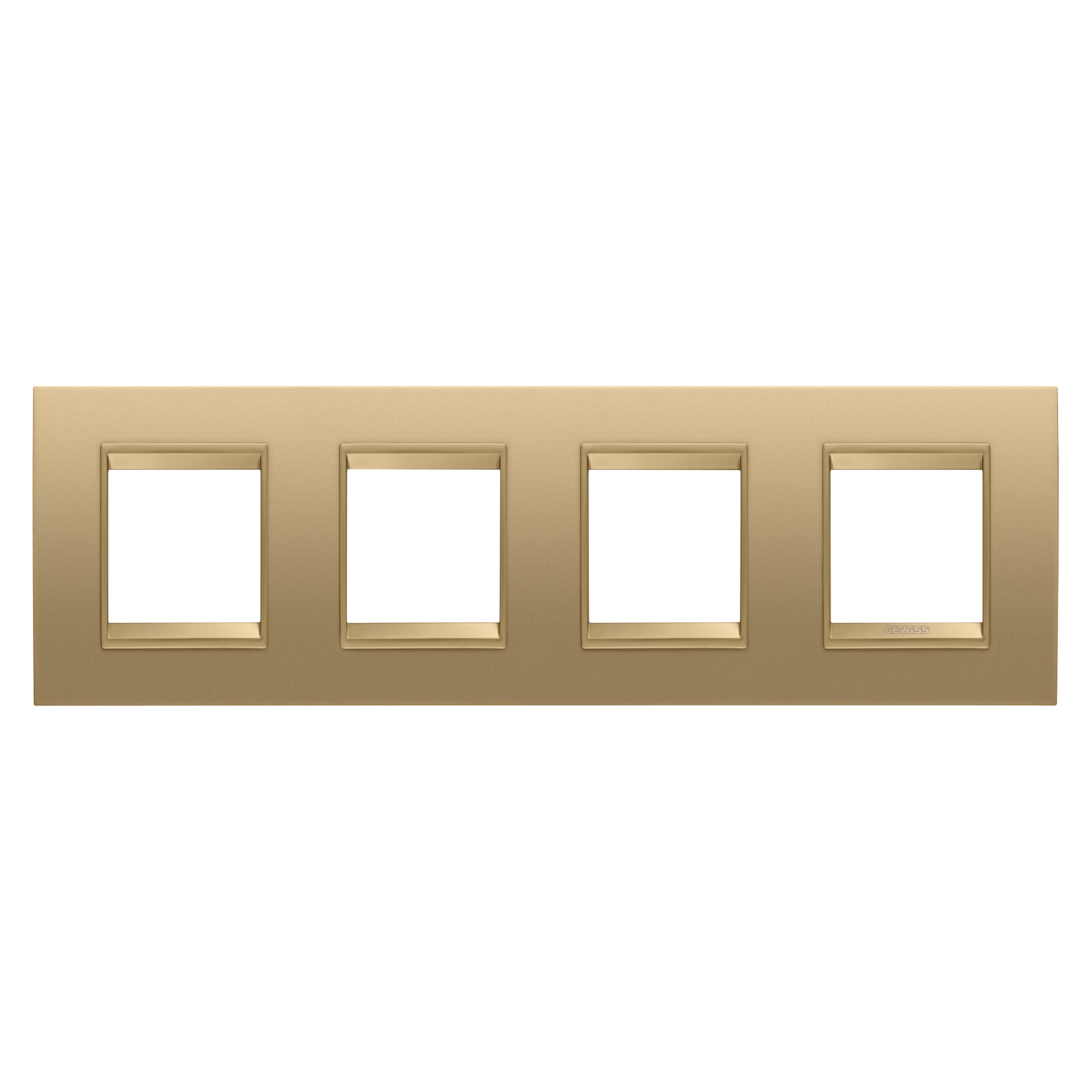 Рамка четырехместная Gewiss Chorusmart LUX горизонтальная металл Золото (GW16228XG)