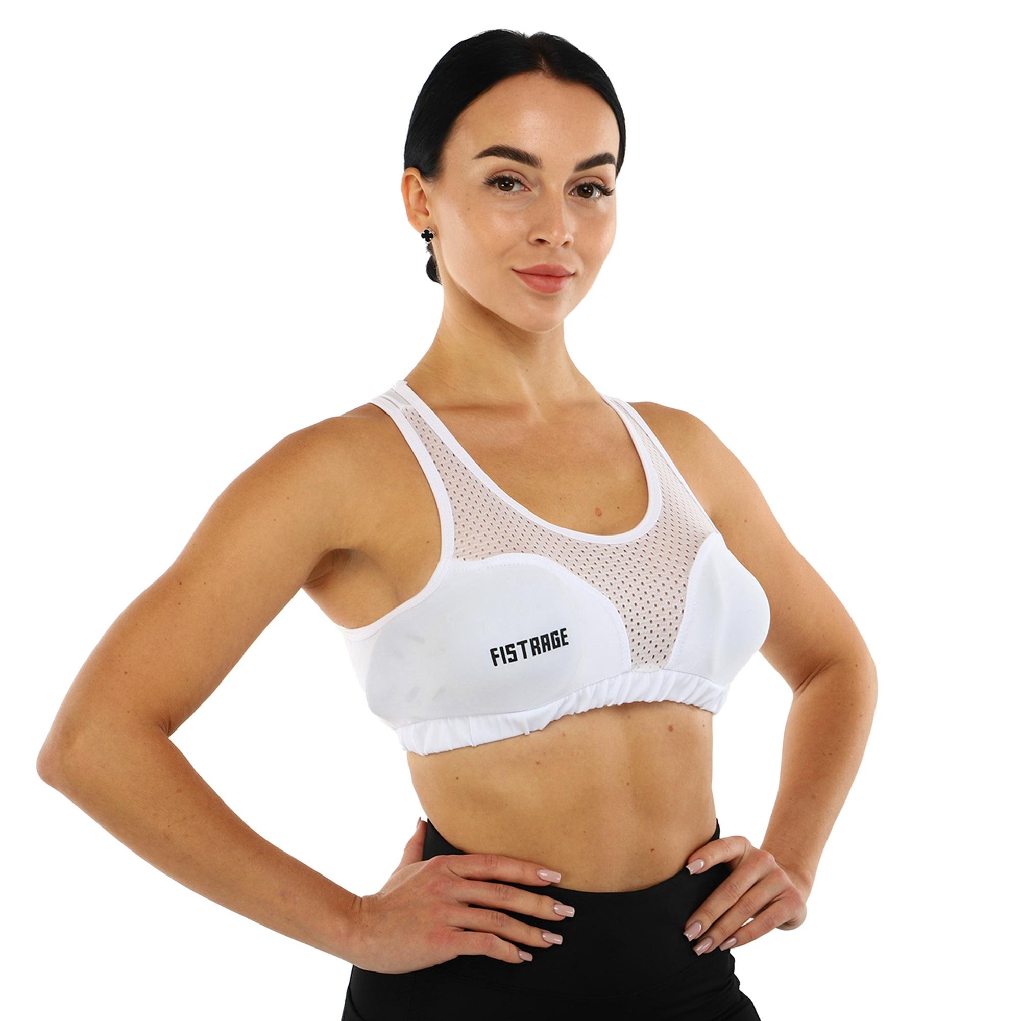 Защита груди женская с сетчатыми вставками Velo VL-5575 топ + 2 вставки сетка S Белый (VL-5575_Белый)