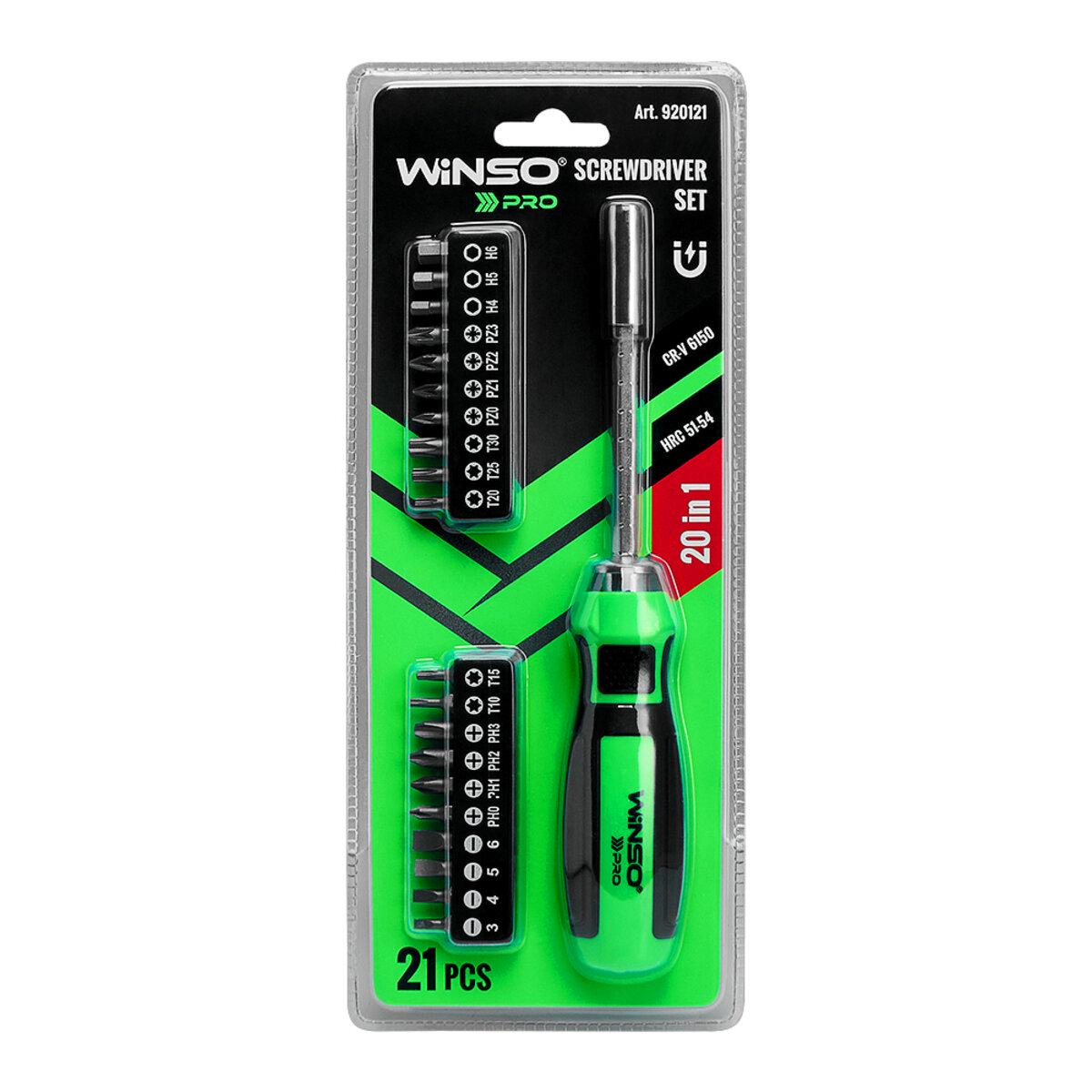 Отвертка Winso Pro с набором насадок 20 шт.