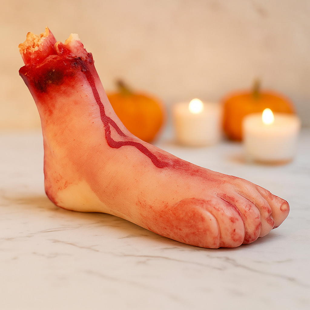 Декор на Хэллоуин Оторванная нога резиновая 23x14 см Розовый (27-HAL-1810)