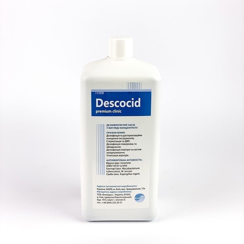 Средство для дезинфекции Бланидас Дескоцид Премиум Клиник для обработки поверхностей и инструментов 1 л (1133395934)