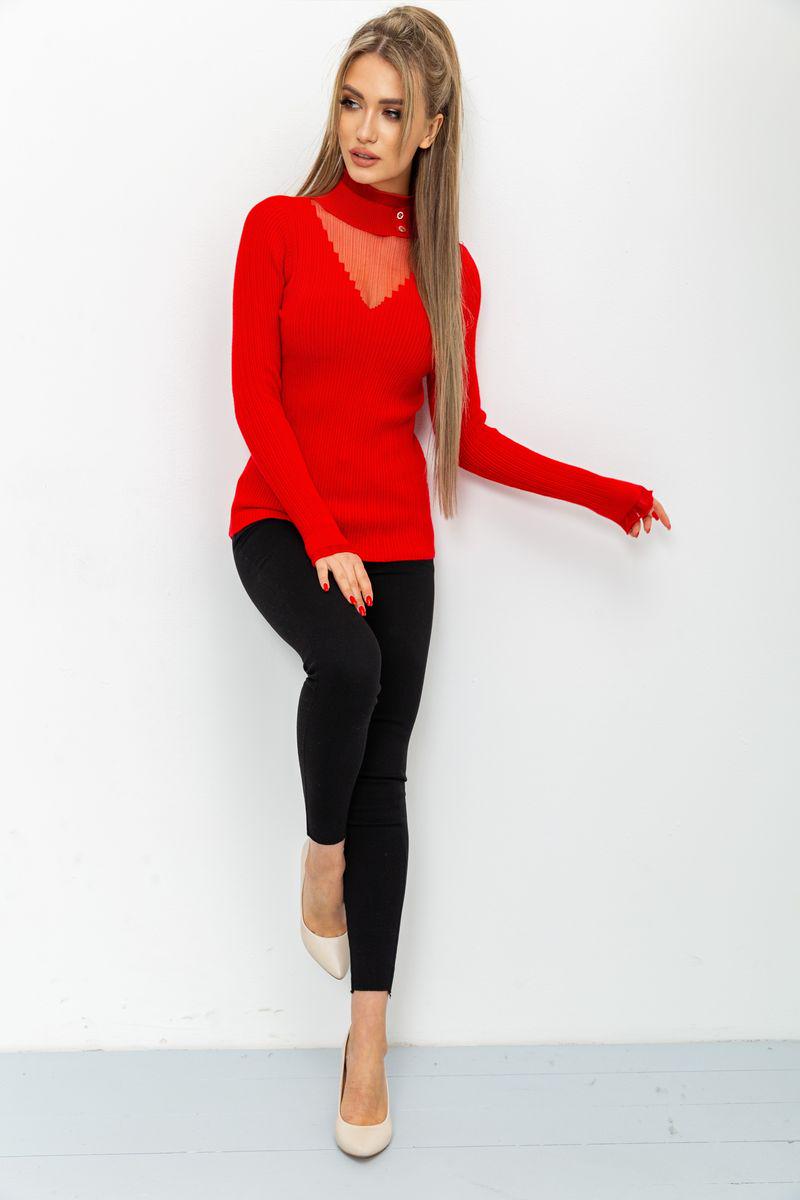 Гольф жіночий в рубчик Ager 221R010 S/M Червоний (9621849) - фото 2 Гольф жіночий в рубчик Ager 221R010 S/M Червоний (9621849) - фото 2