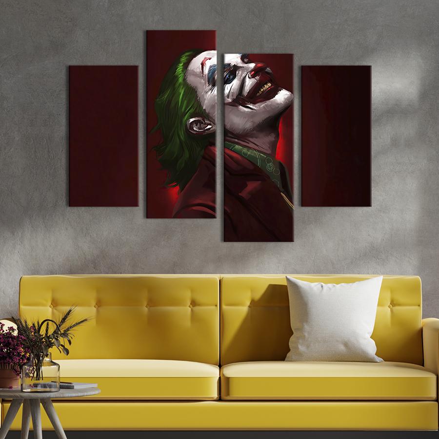 Картина модульная из 4 частей Джокер - архивраг Темного рыцаря L 129x90 см (721-42)