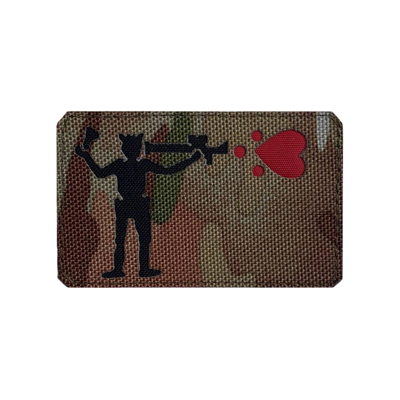 Шеврон на липучке Laser Cut ROP340 Черная Борода Гранатометчик 50х80 мм Мультикам/Чорный (1177)