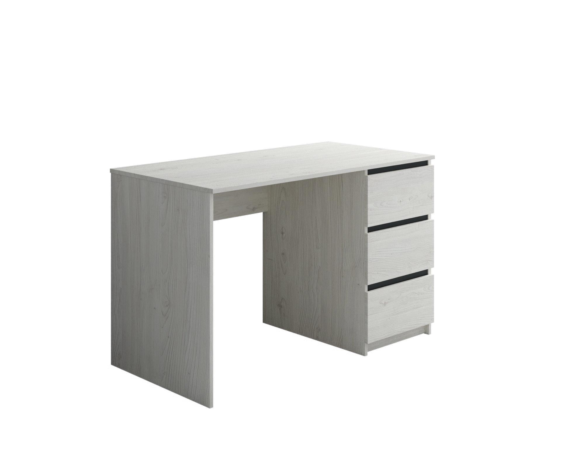 Письменный стол Kade-1 3 ящика 100х55х75 см Скандинавское белое дерево/Графитовый (Kade110055SBDGP)
