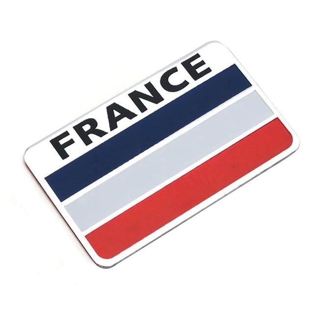 Эмблема алюминиевая флаг Франции с надписью France 8х5 см. (1672648764)