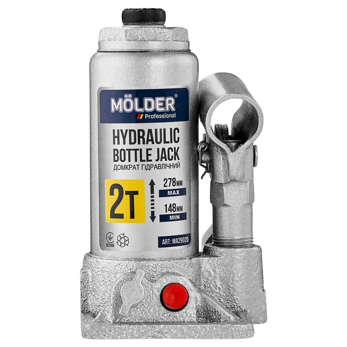 Домкрат гидравлический бутылочный Molder 2 т 148-278 мм (MA29020)