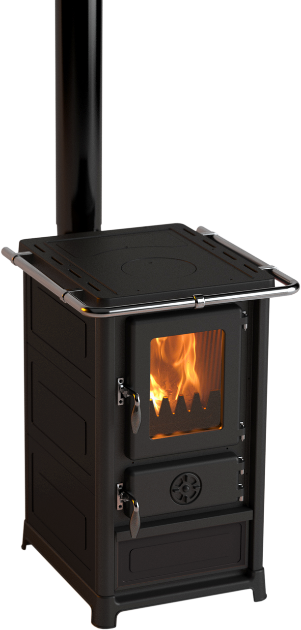 Печь-камин дровяная MBS OLYMP с конфоркой 12 кВт Черный (CNT00007486)