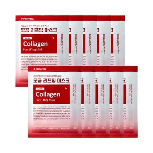 Набор масок для лица тканевых коллагеновых с лифтингом-эффектом MEDI-PEEL Red Lacto Collagen Pore Lifting Mask 10 шт. (2928637717)
