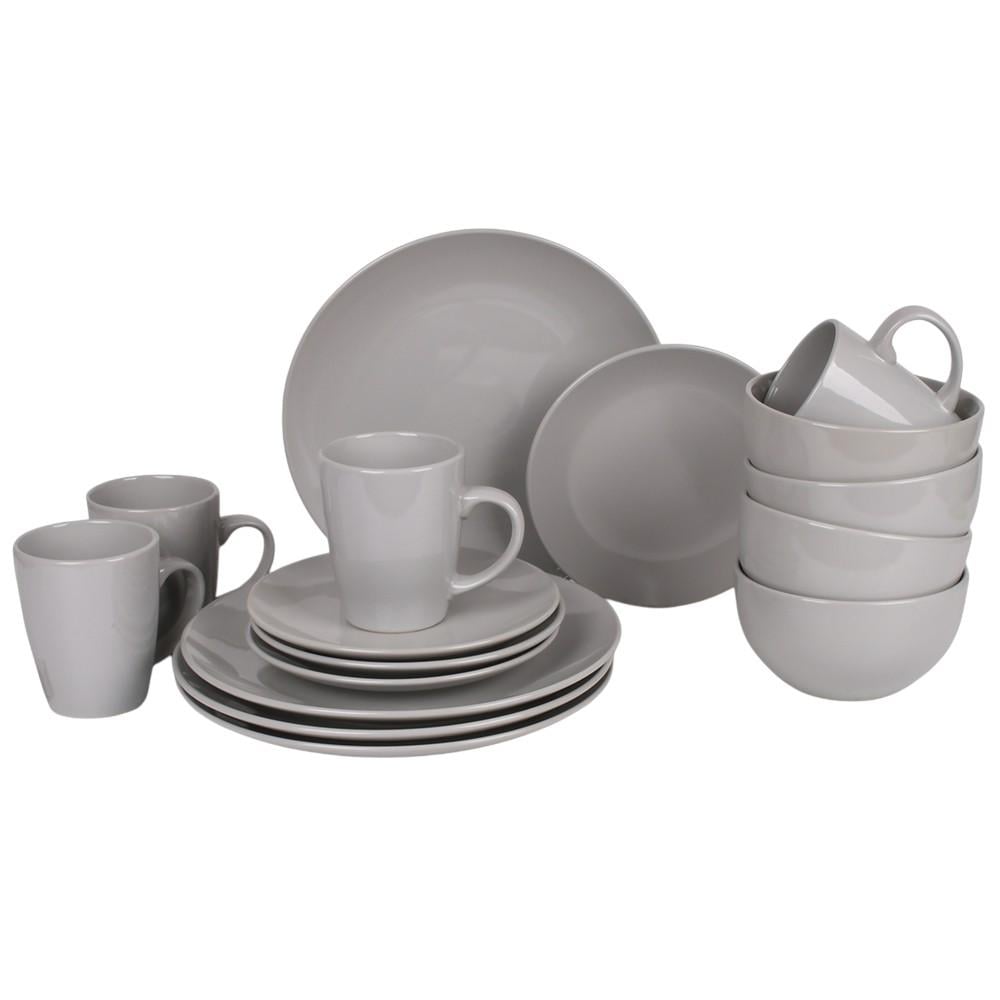 Столовый сервиз MC5574-1 16 шт. тарелки 26/20 см супница 14 см чашка 420 мл Серый (31153166)