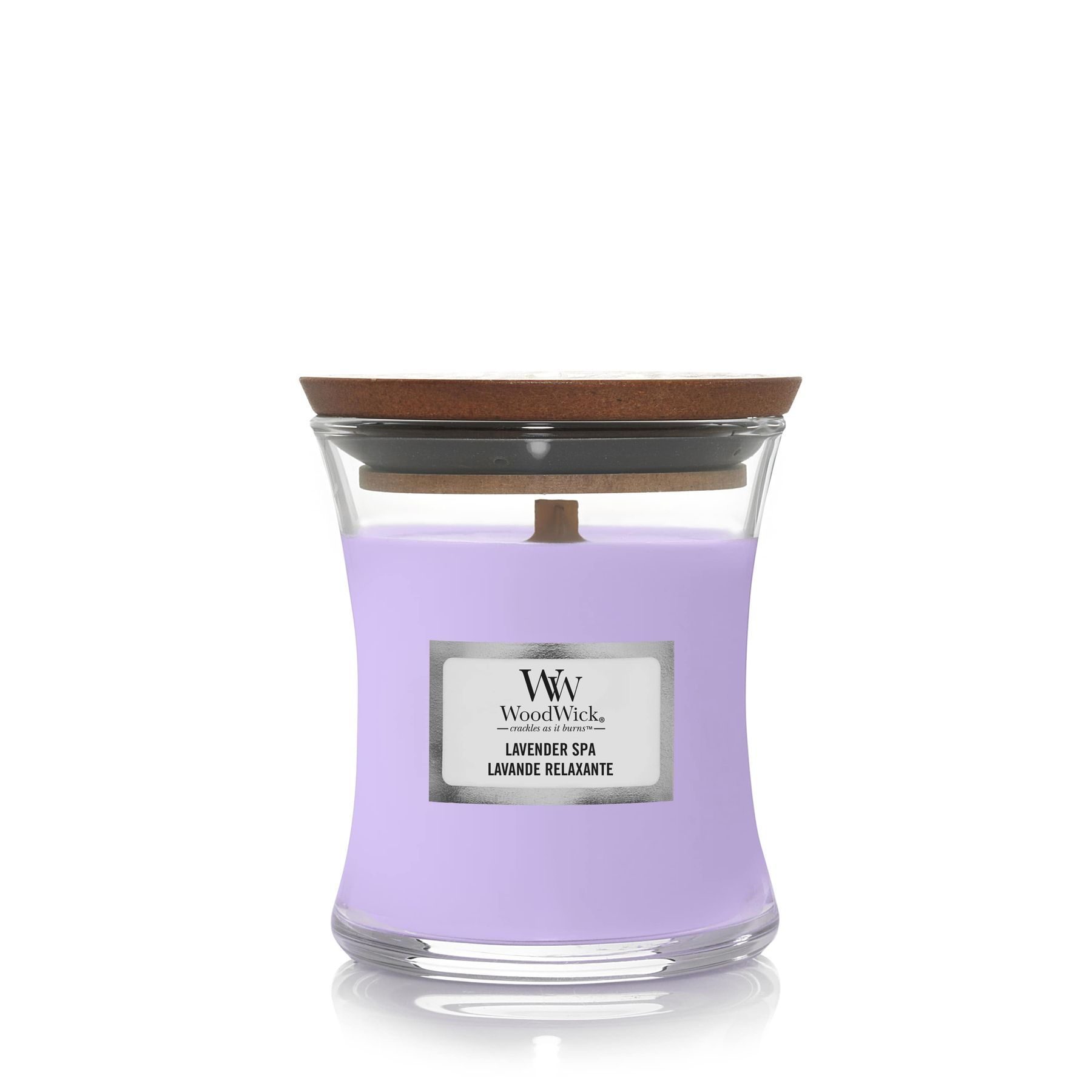 Свічка ароматична Woodwick Mini Lavender Spa з ароматом лаванди/евкаліпта 85 г (1701273108)