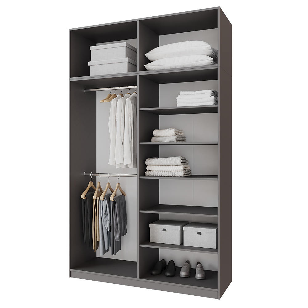 Шафа розпашна з антресолью Меблітренд Чиназес Чиа-1600.4 1600х500х2450 мм Графітовий/Білий (26842028) - фото 3 Шафа розпашна з антресолью Меблітренд Чиназес Чиа-1600.4 1600х500х2450 мм Графітовий/Білий (26842028) - фото 3