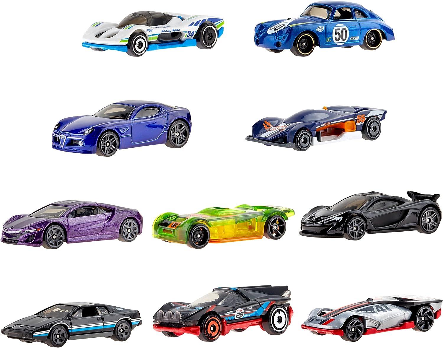 Набор из 10 гоночных машинок Hot Wheels Set of 10 Toy Race Cars (HMK47)