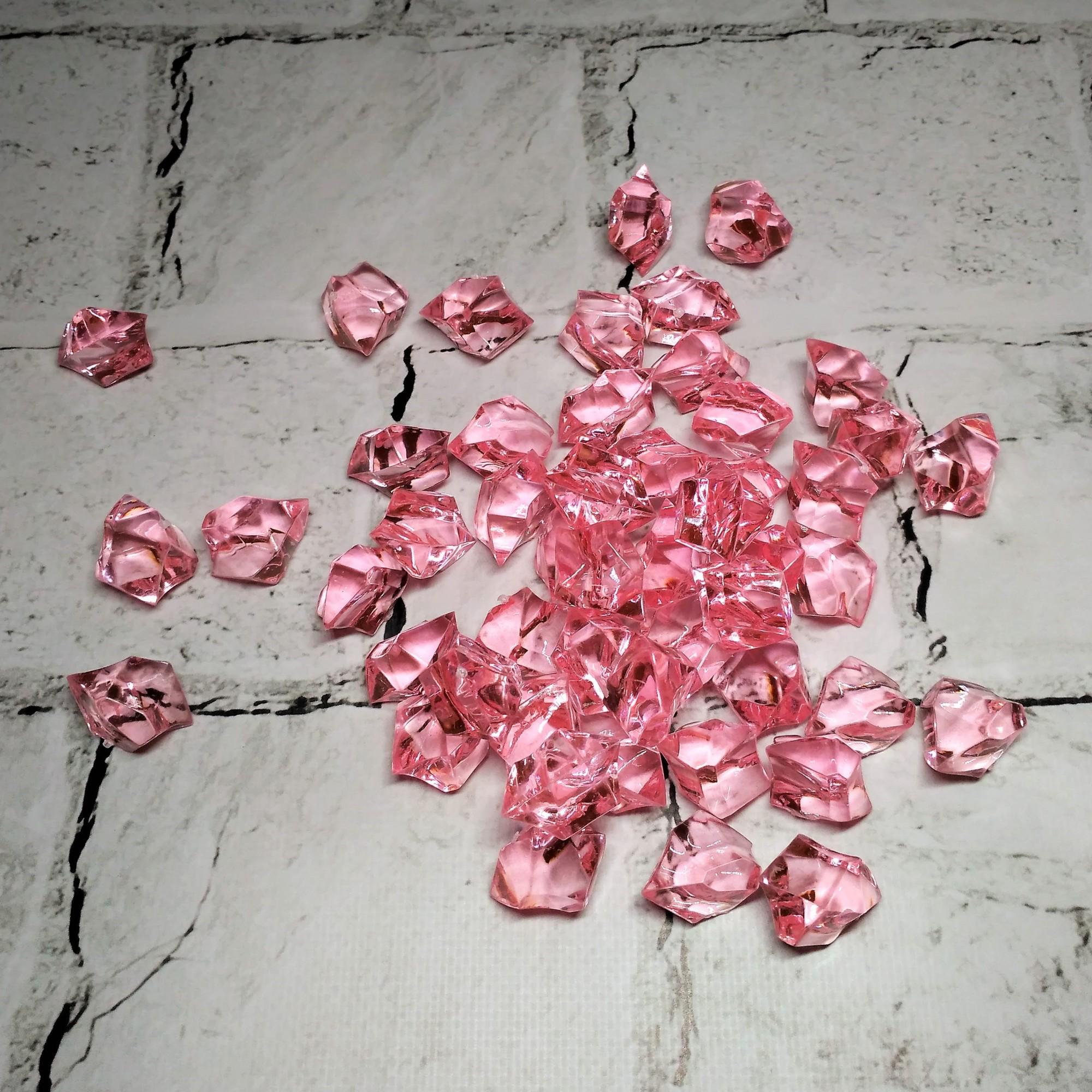 Кристаллы декоративные акрил Лед колотый 2,8х2 см 50 шт. Розовый (3001-3)