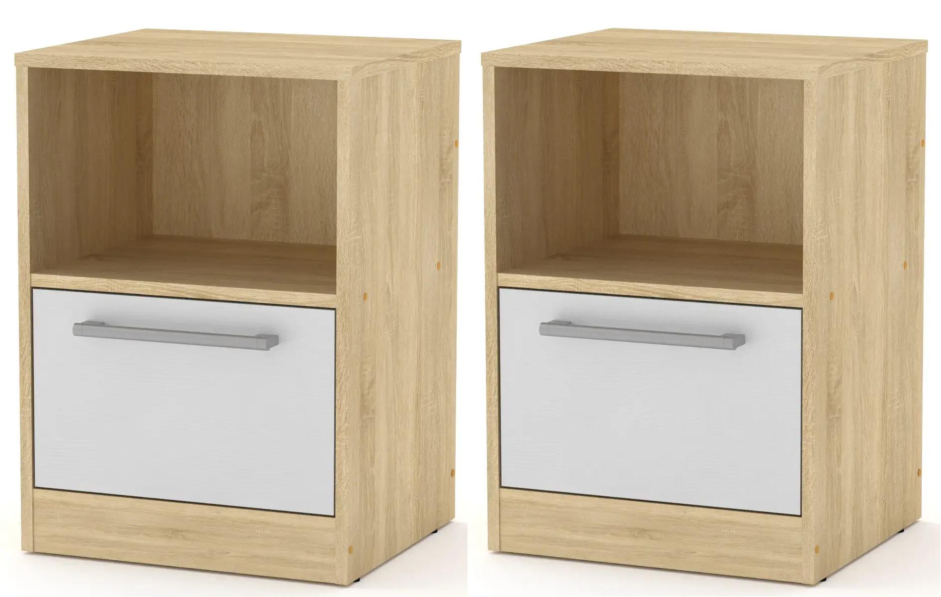 Тумба приліжкова комплект 2 шт. Компаніт ПКТ-6 Дуб сонома/Німфея альба (26654166)